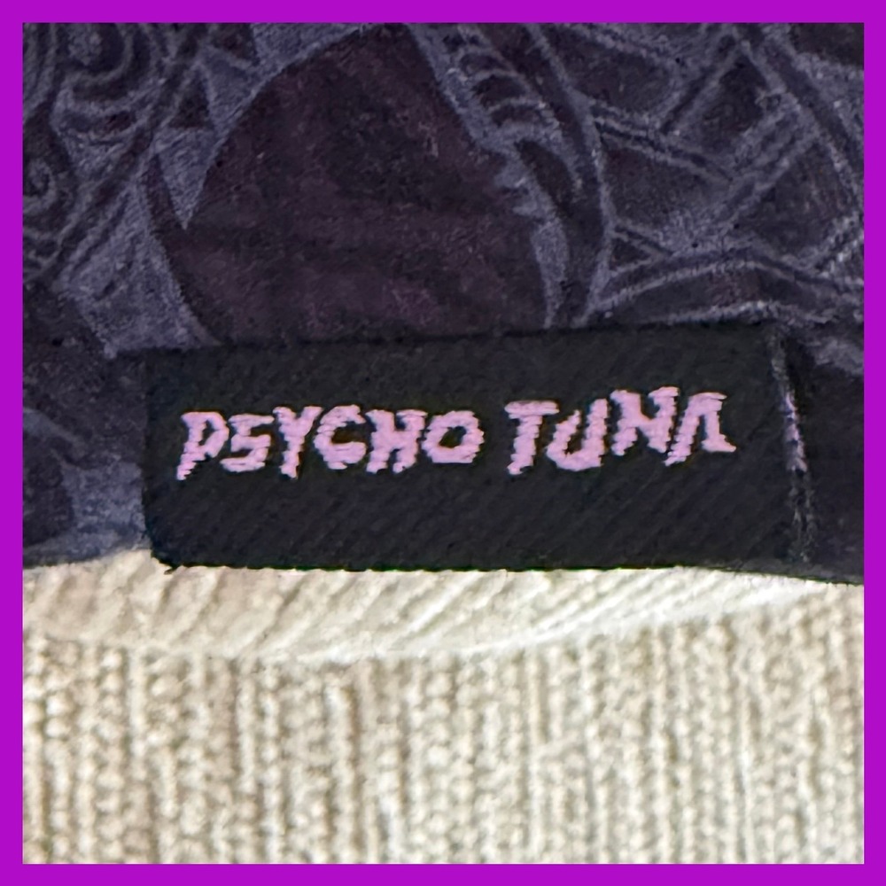 Psycho Tuna Mens XL Tribal Shark Stingray Print Short Sleeve Button Down Shirt - Picture 4 of 5